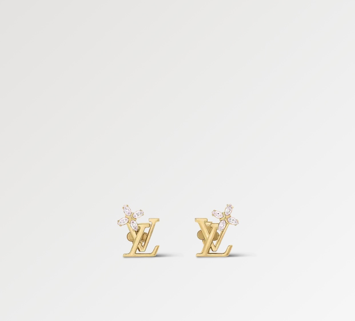 LV Gold Flower Diamond Earrings