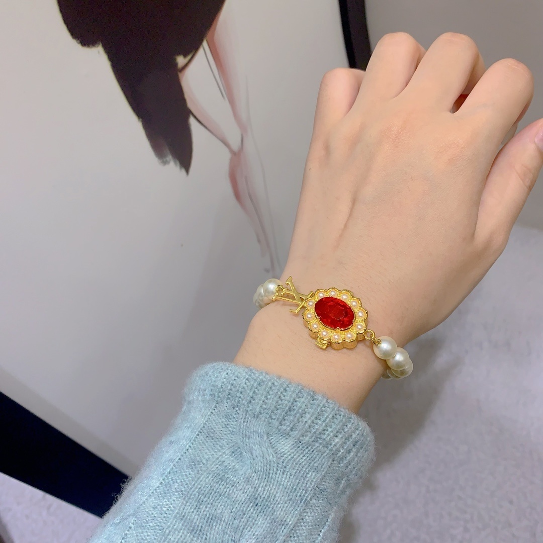 Ruby Pearl Premium Bracelet – Timeless Elegance