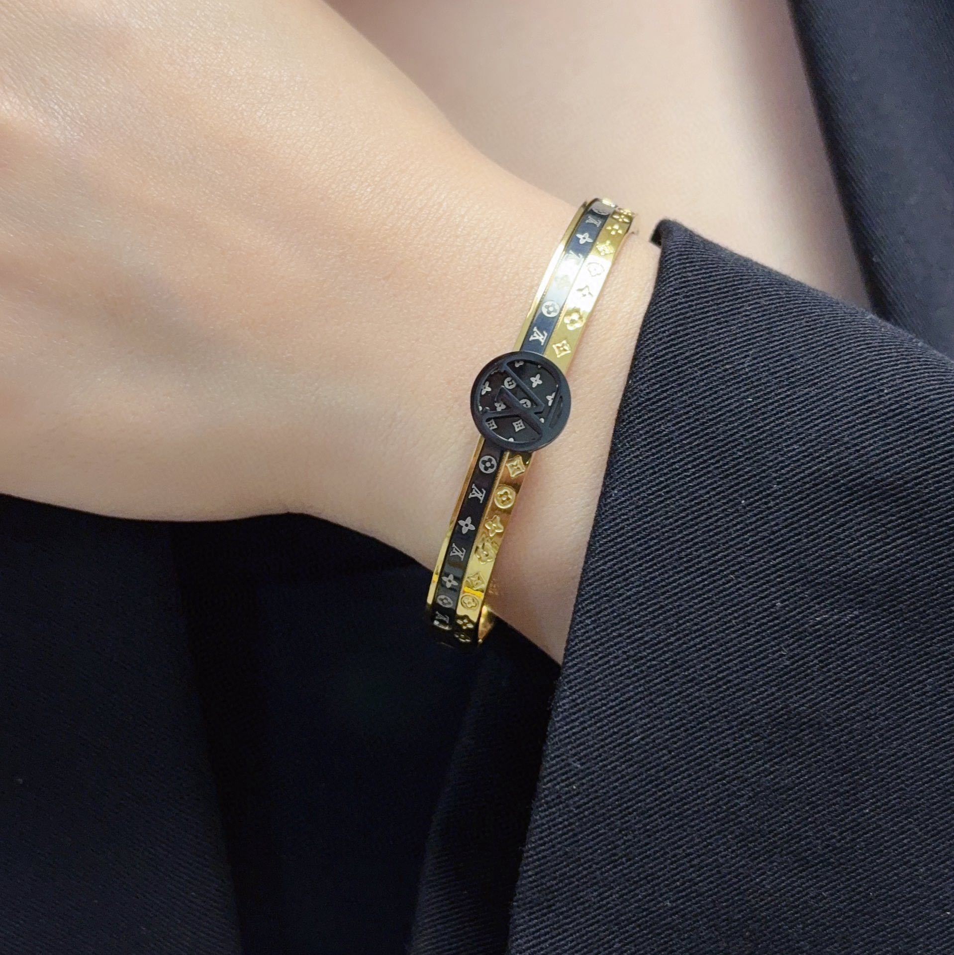 Premium Gold & Black Designer Bangle Bracelet