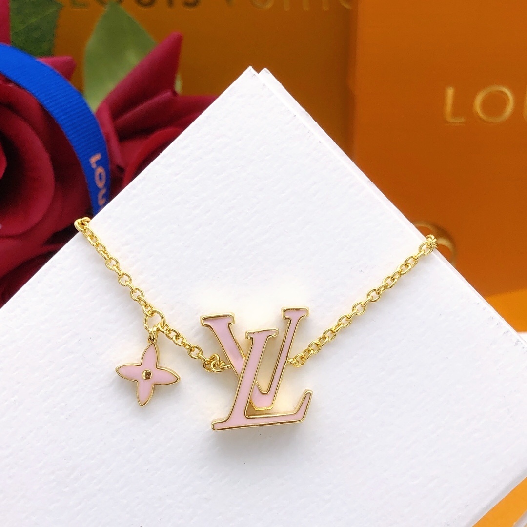 Louis Vuitton Pink Logo Necklace – Louis Vuitton Pink Logo Charm