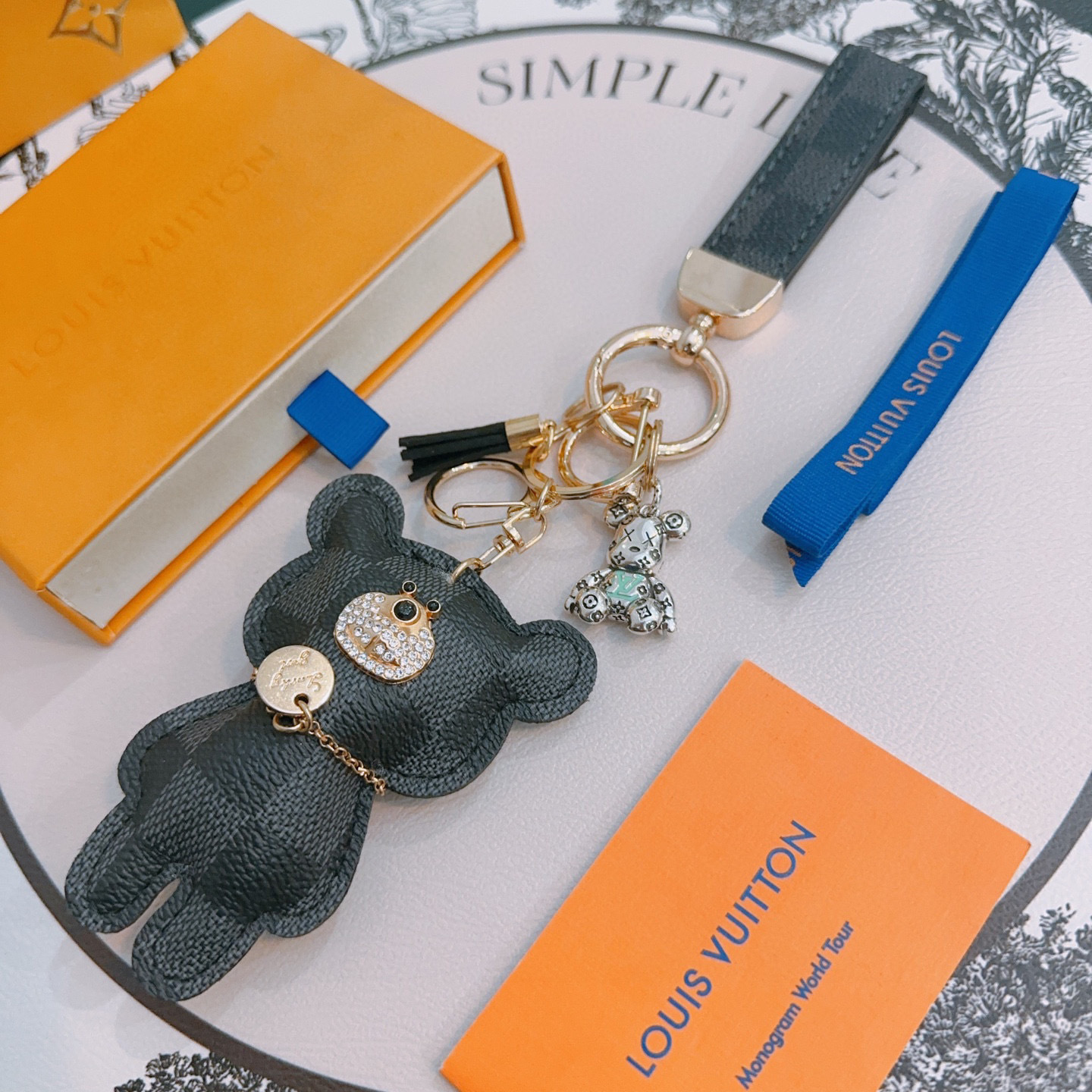 LV Graphite Teddy Bear Keychain – Louis Vuitton Charm