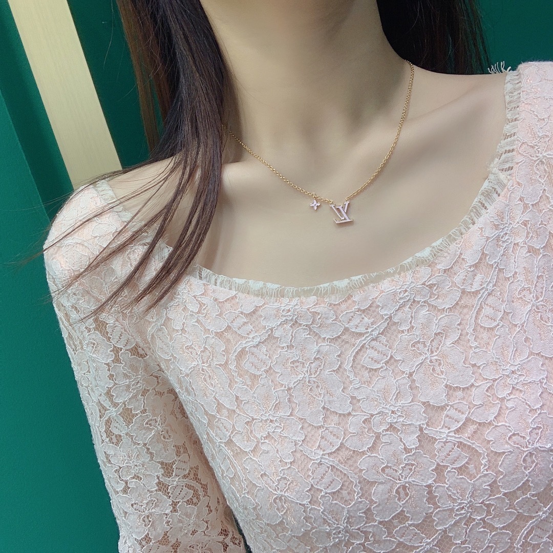 Louis Vuitton Pink Charm Necklace – Delicate & Chic