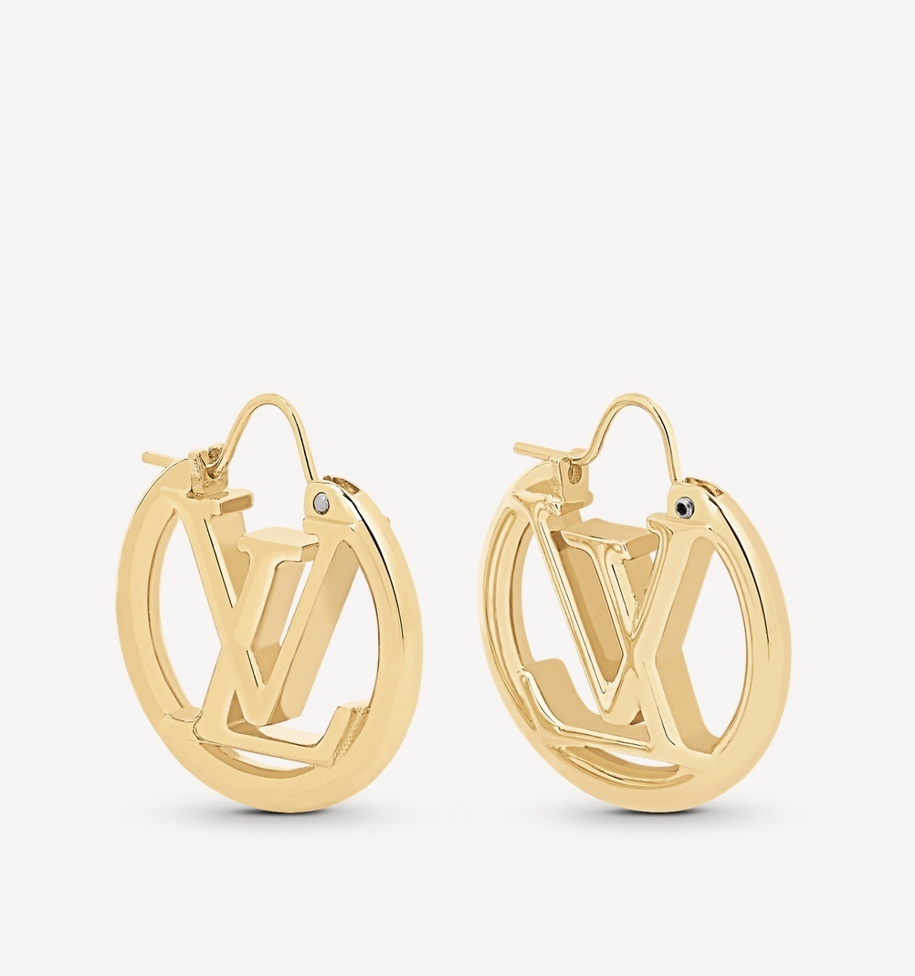 Louis Vuitton Gold Hoop Earrings LV Circle – Designer Chic