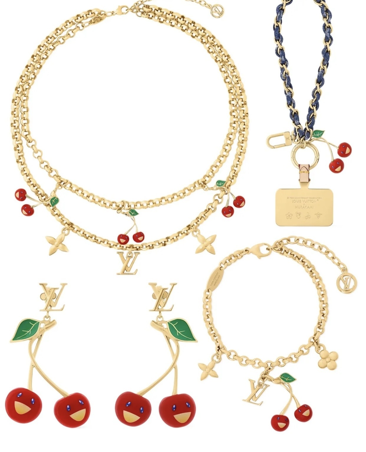 Louis Vuitton Cherry Jewelry – Louis Vuitton Gold Cherry Charm Jewelry