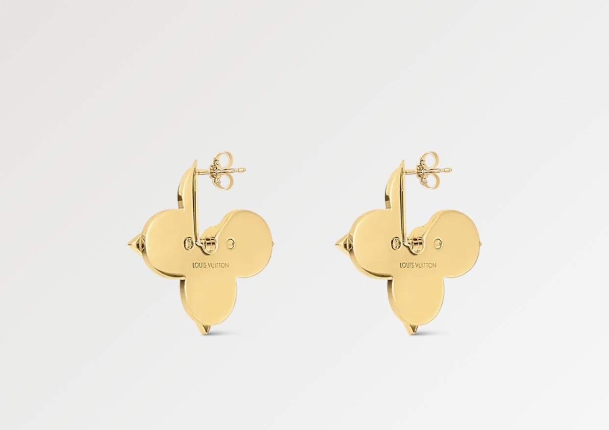 LV Medaillon Earrings - Premium Gold Flower Studs