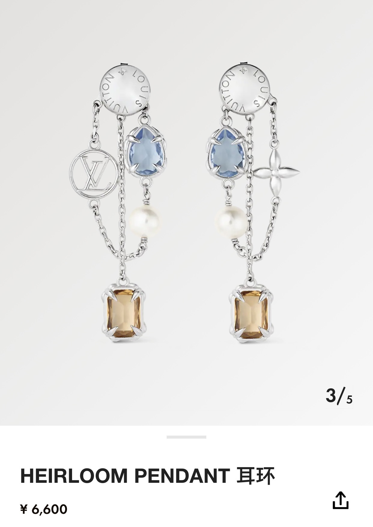 Louis Vuitton Silver Earrings – Louis Vuitton Silver Heirloom Pendant