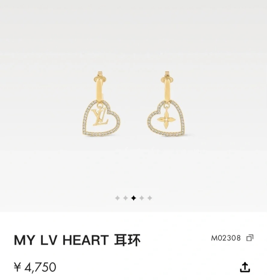Louis Vuitton Gold Heart Diamond Earrings – Designer Jewelry