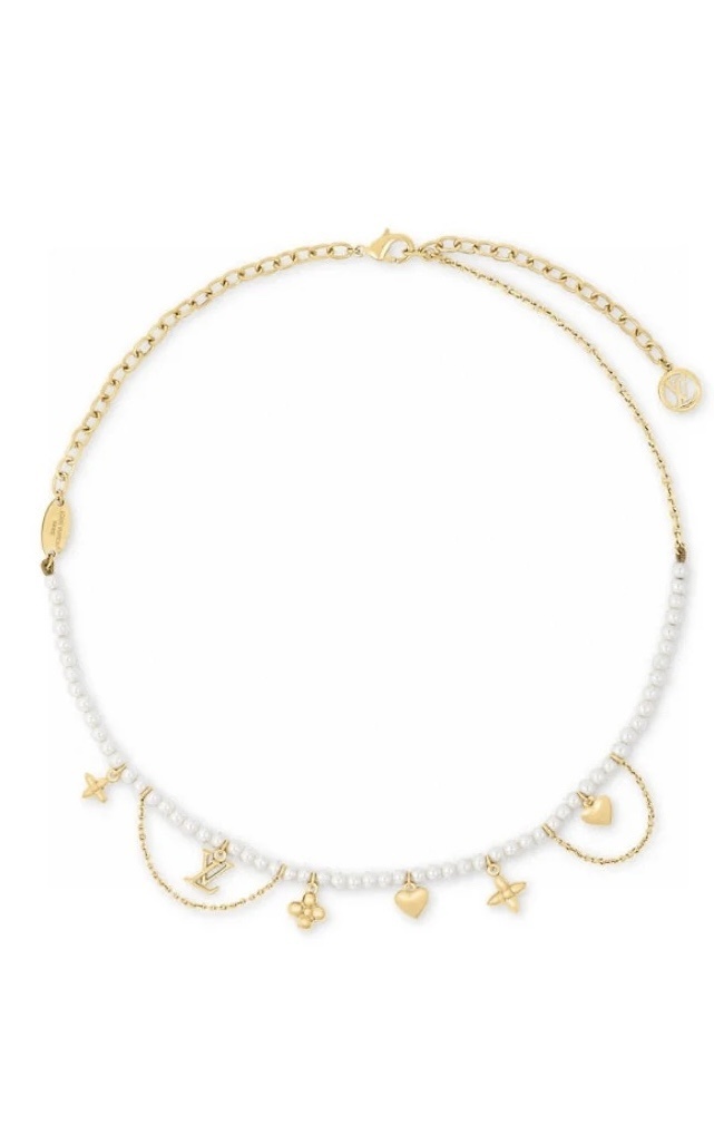 Louis Vuitton Pearl Charm Necklace gold – Louis Vuitton Gold Chain