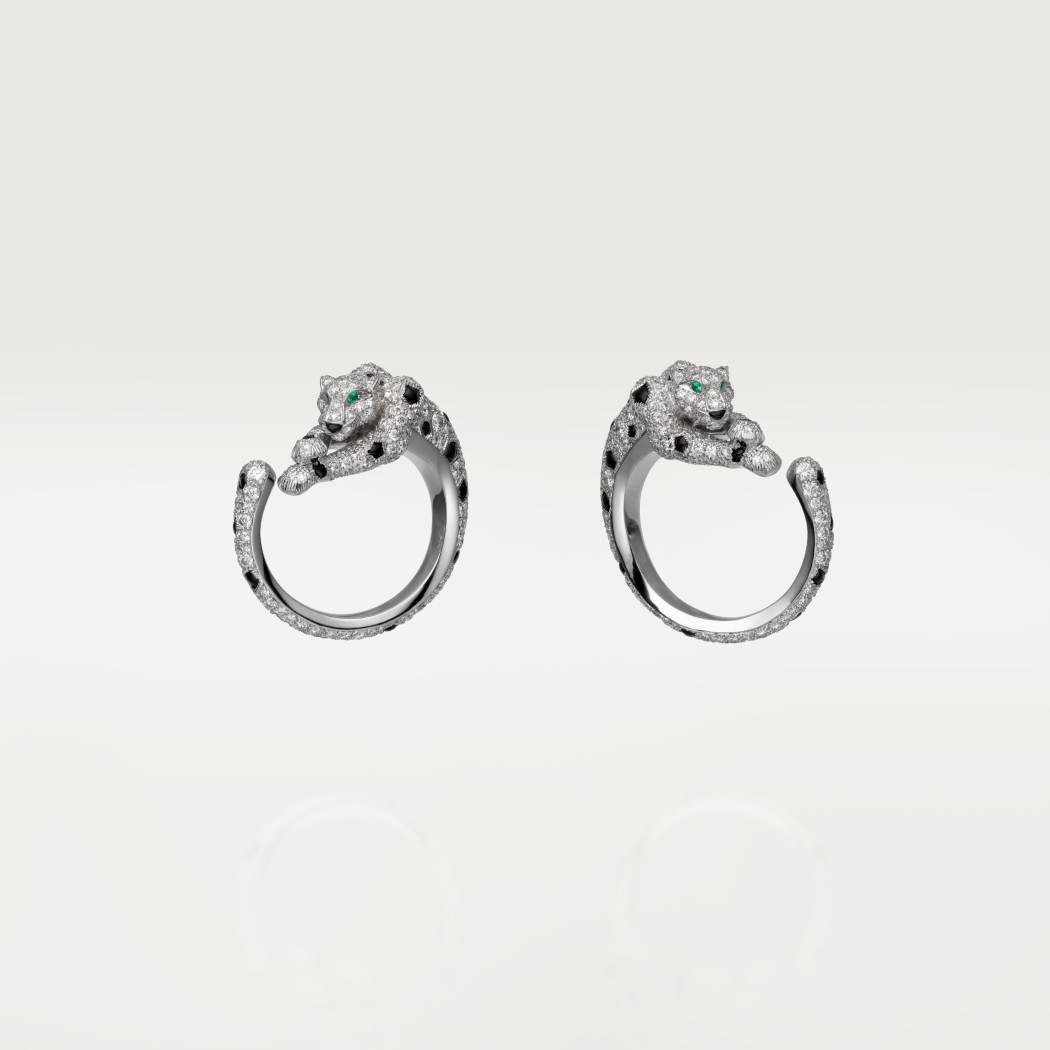 Cartier Panthère Diamond Earrings – White Gold, Emerald Eyes