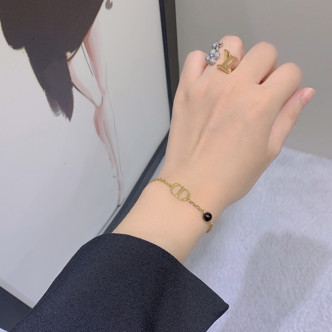 Elegant CD Charm Bracelet – Premium Quality Gold Finish