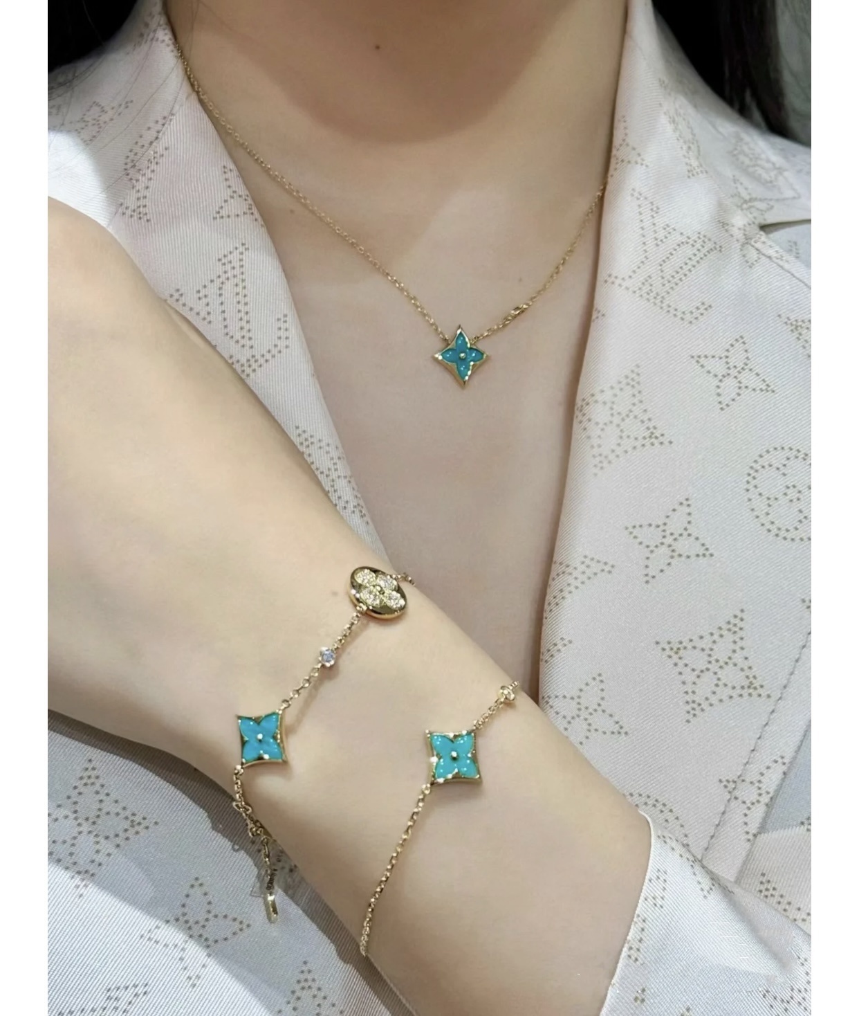 Louis Vuitton Turquoise Clover Set – Louis Vuitton Gold Turquoise