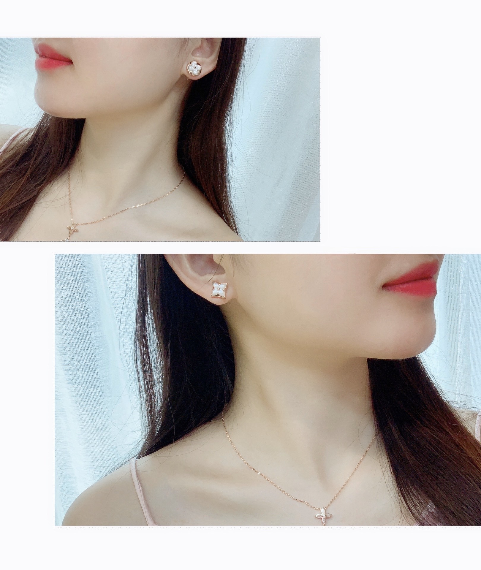 Louis Vuitton Rose Gold Clover Earrings – Delicate Design