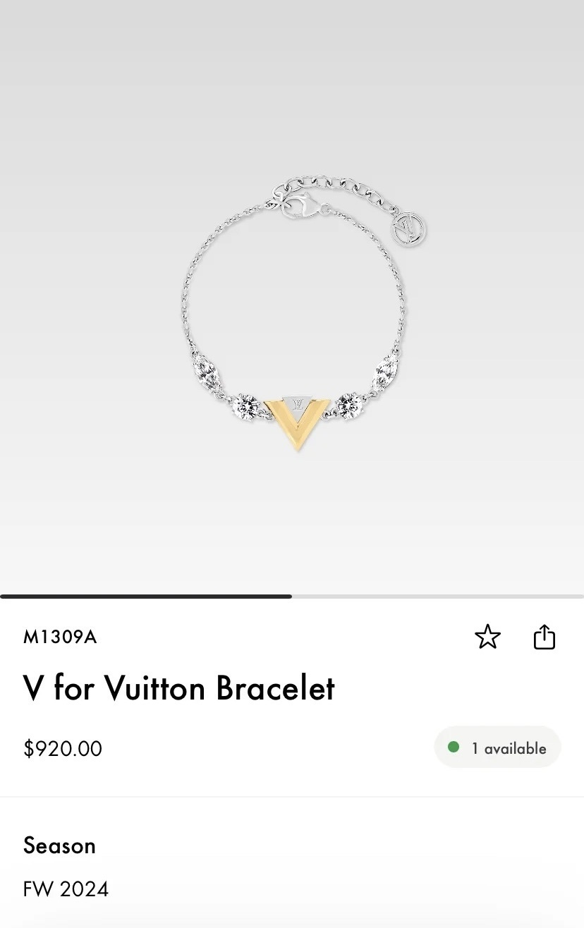V for Vuitton Premium Bracelet – Iconic Elegance