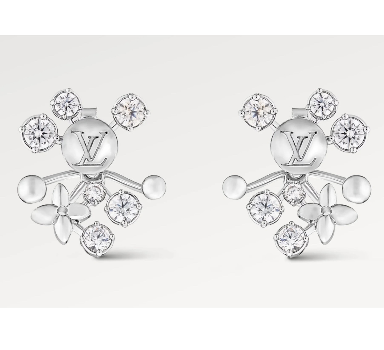 Louis Vuitton Silver Blossom Stud Earrings – Designer Jewelry