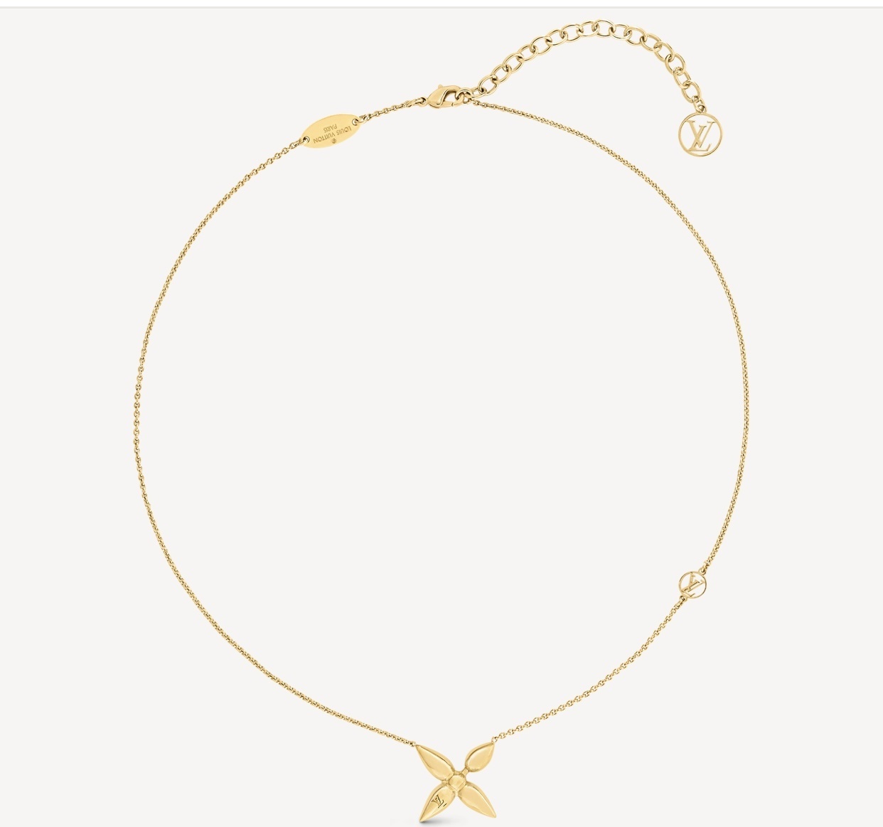 Louis Vuitton Gold Blossom Pendant Necklace – Elegant Style