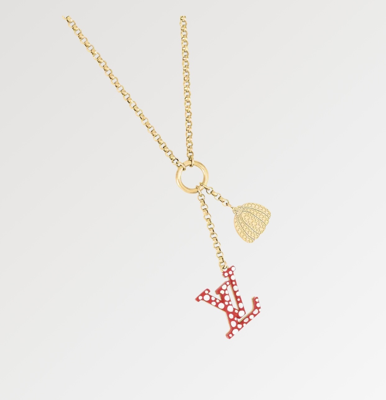Louis Vuitton Red Dot Pendant Necklace – Gold Chain