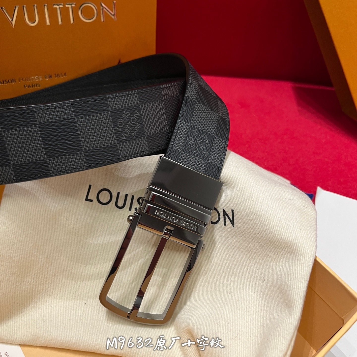 Louis Vuitton Damier Graphite Canvas Belt with Frame Buckle M9632