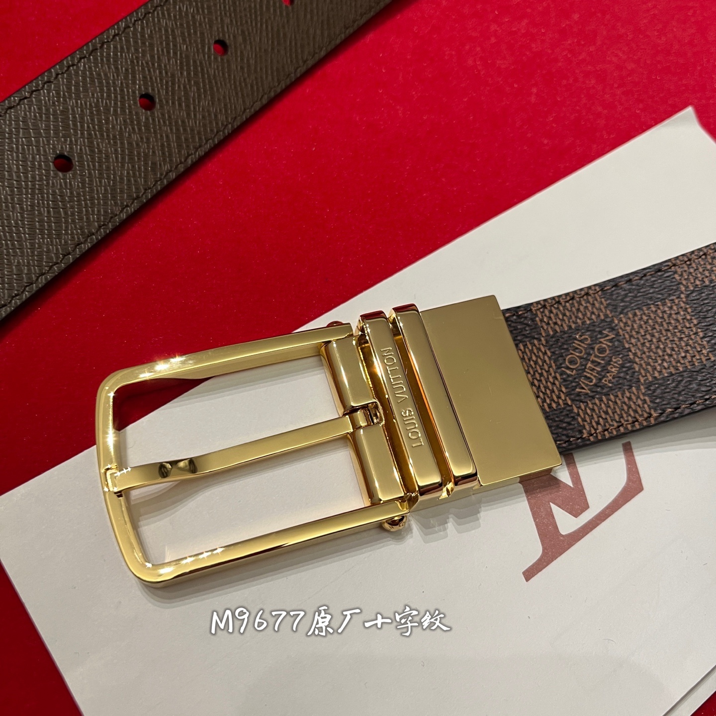 Louis Vuitton M9677 Pont Neuf Reversible Belt Damier Ebene & Taiga