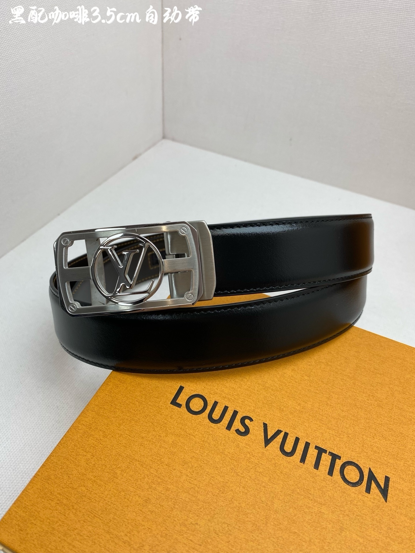 Louis Vuitton Men's 3.5cm Automatic Buckle Leather Belt - Black