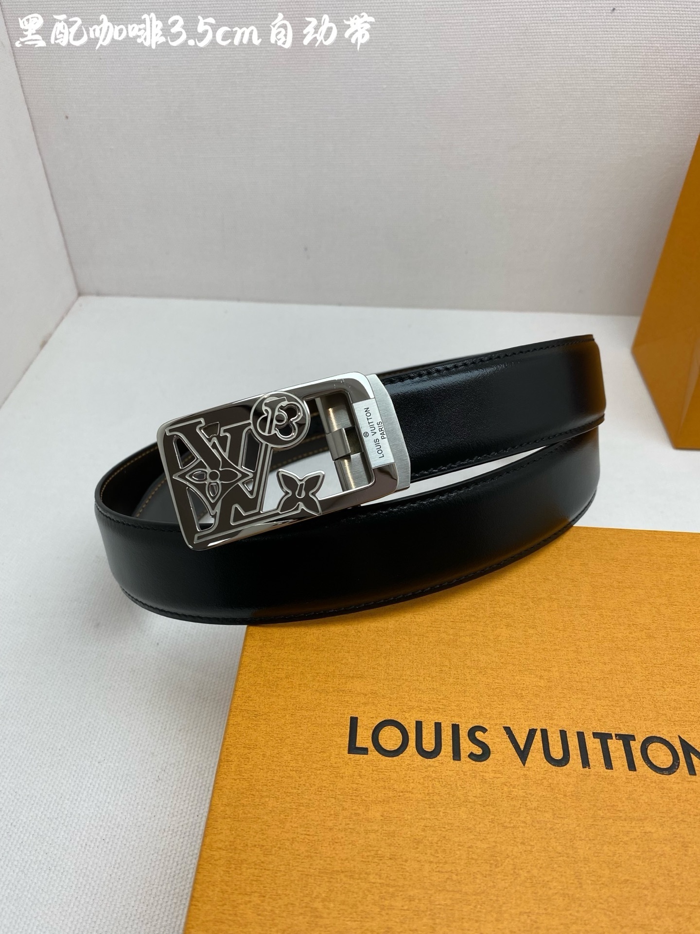 Louis Vuitton Men's 3.5cm Automatic Leather Belt - Silver Buckle