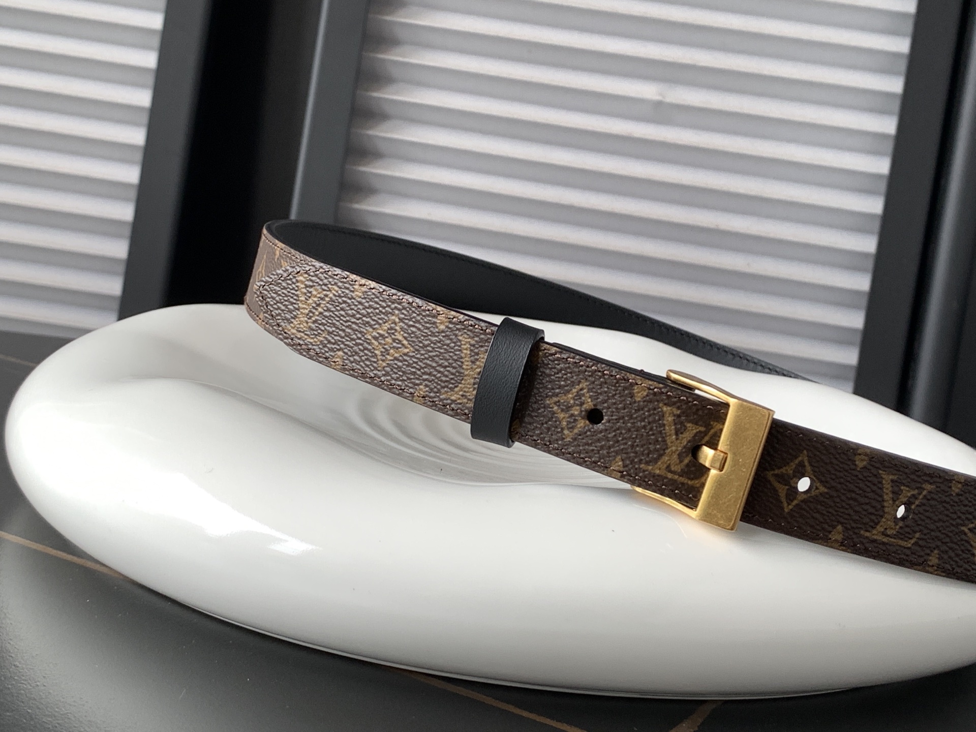 Louis Vuitton Monogram Belt with Gold-Tone Buckle - Iconic Style