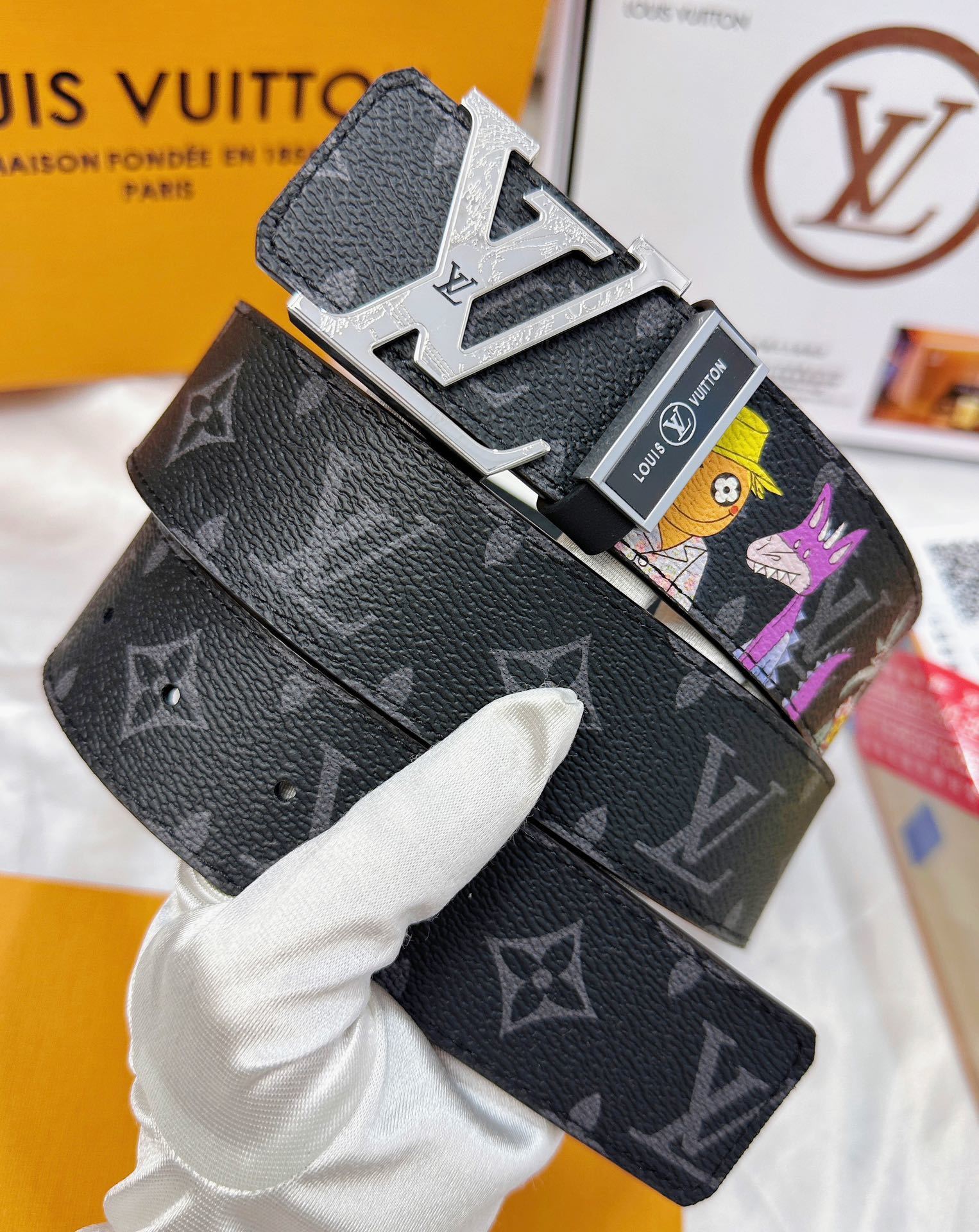 Louis Vuitton LV Friends Monogram Eclipse Men's Luxury Belt