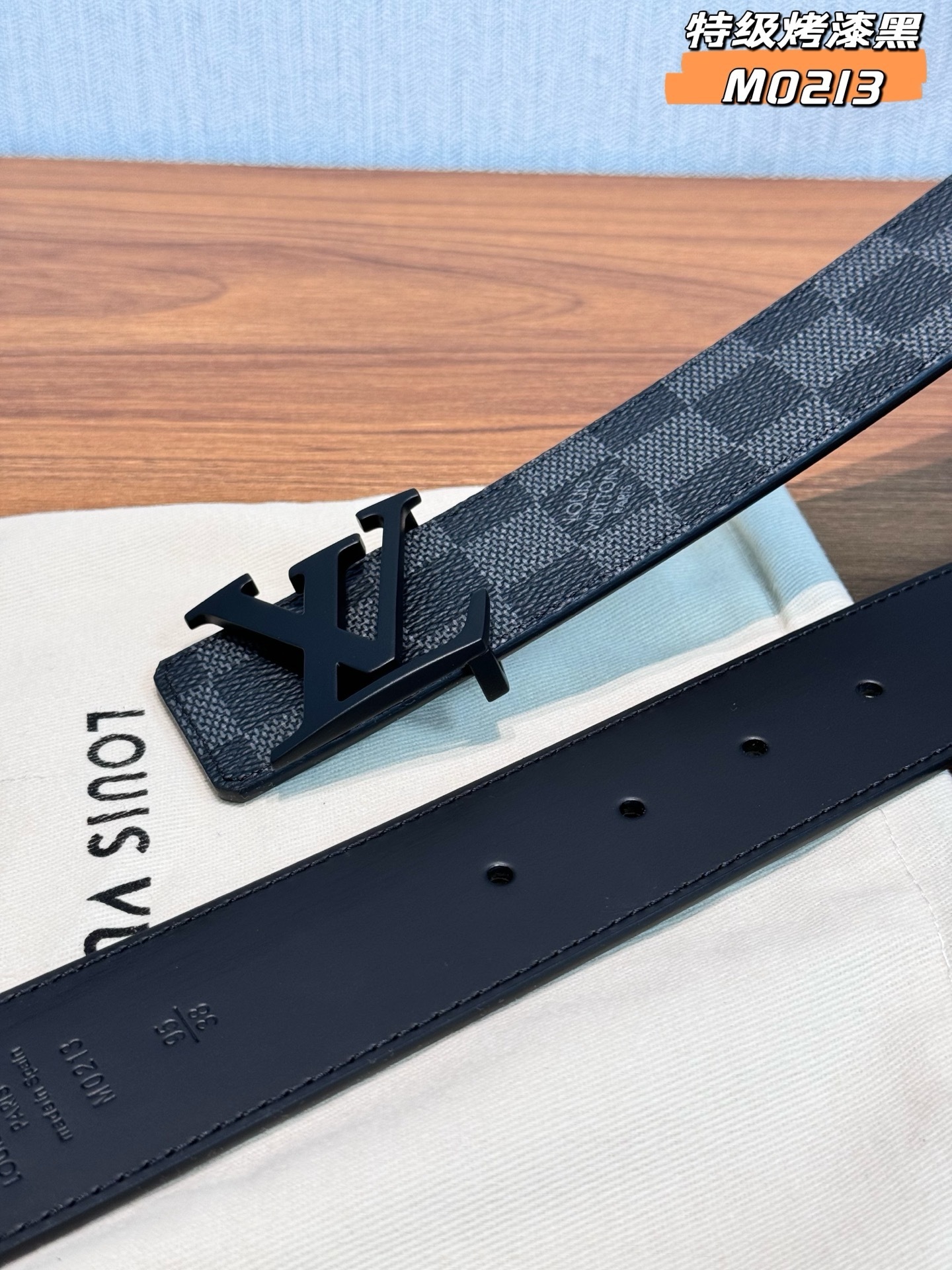 Louis Vuitton LV Initial Belt Damier Graphite Matte Black M0213