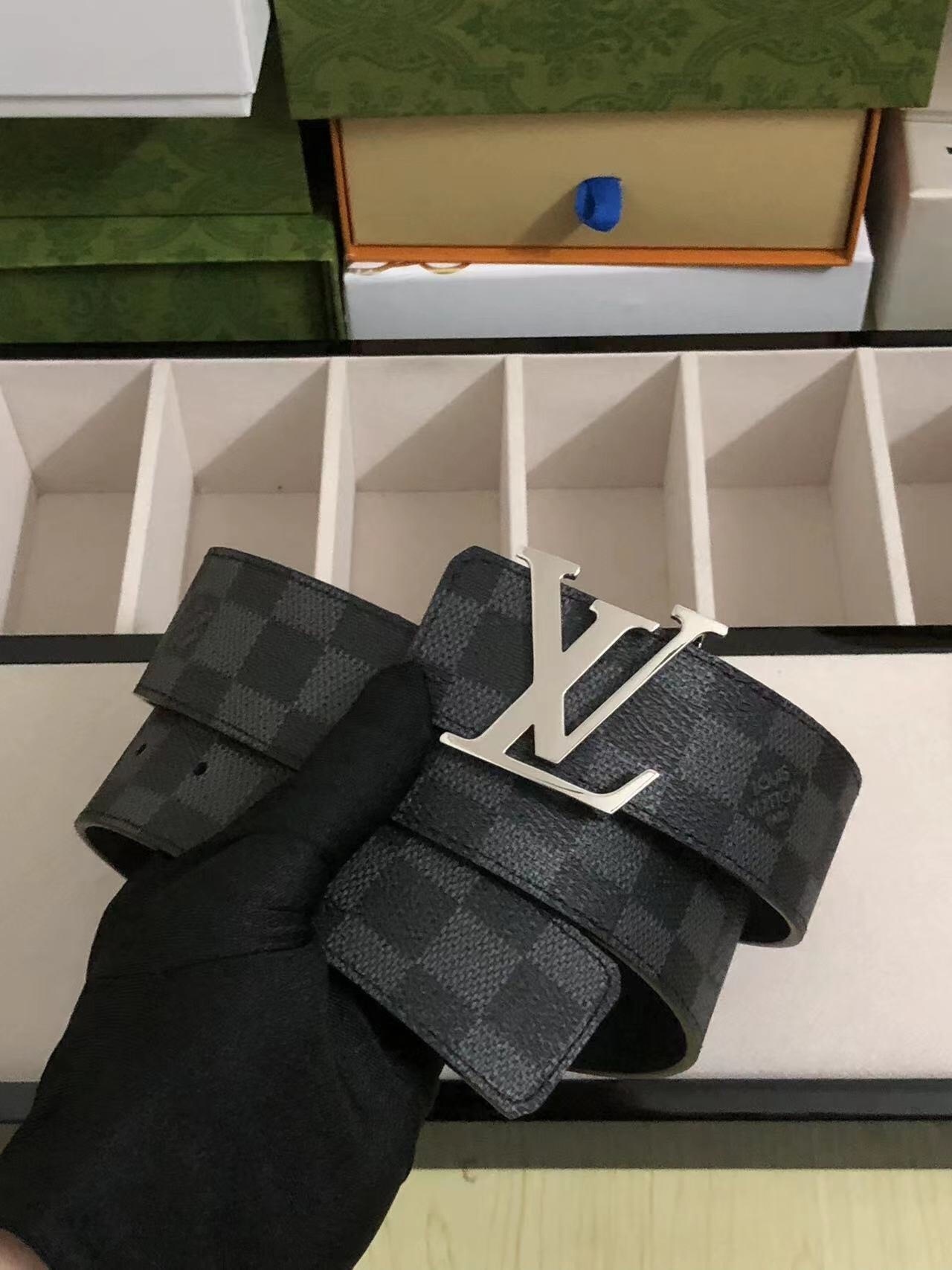 Louis Vuitton LV Initiales 40mm Damier Graphite Men's Belt