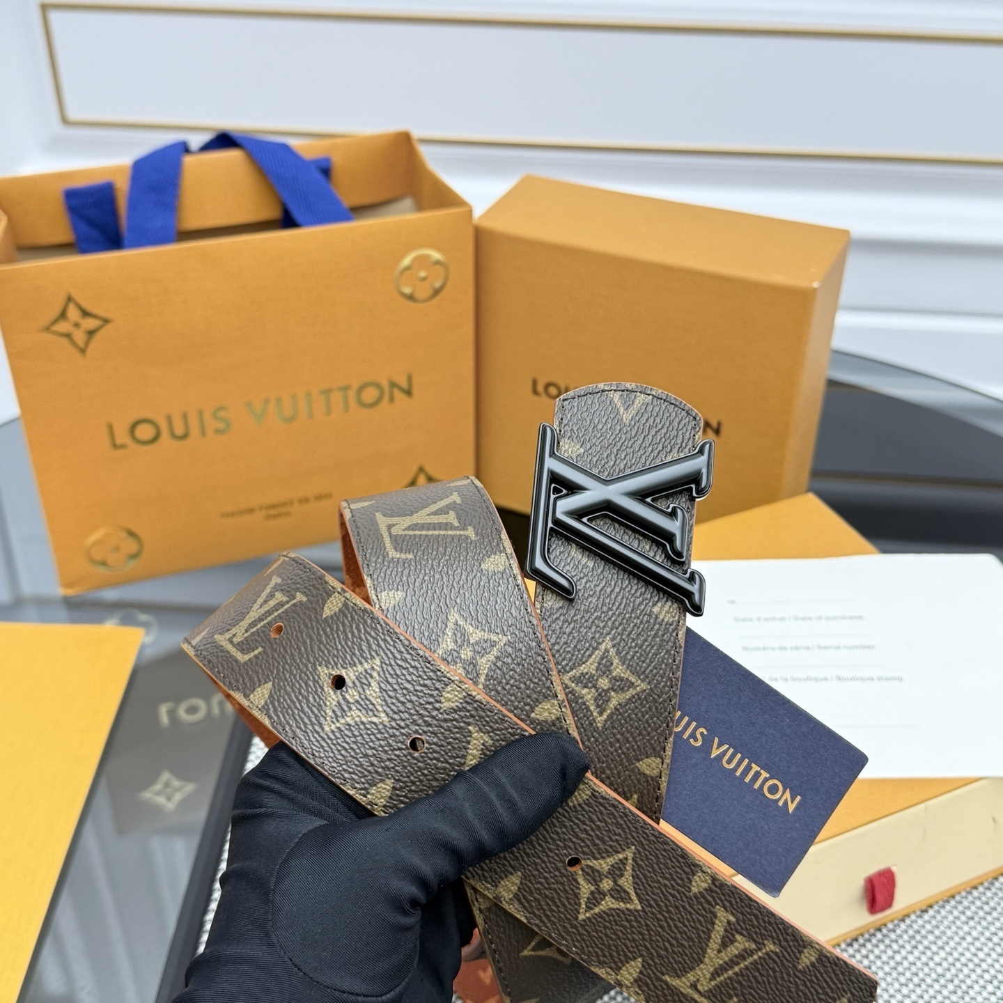 Louis Vuitton LV Initiales 40mm Monogram Belt - Matte Black Buckle