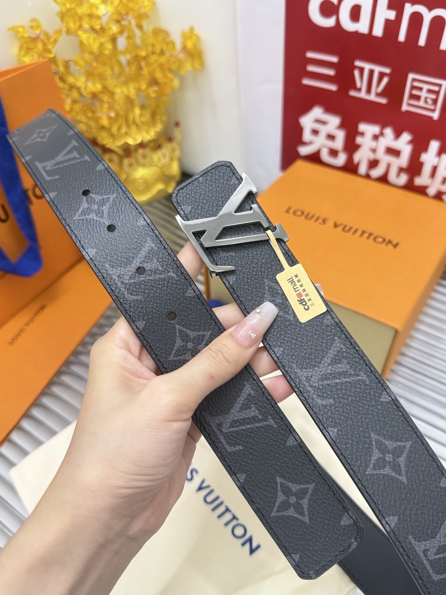 Louis Vuitton LV Initiales 40mm Belt Monogram Eclipse Canvas