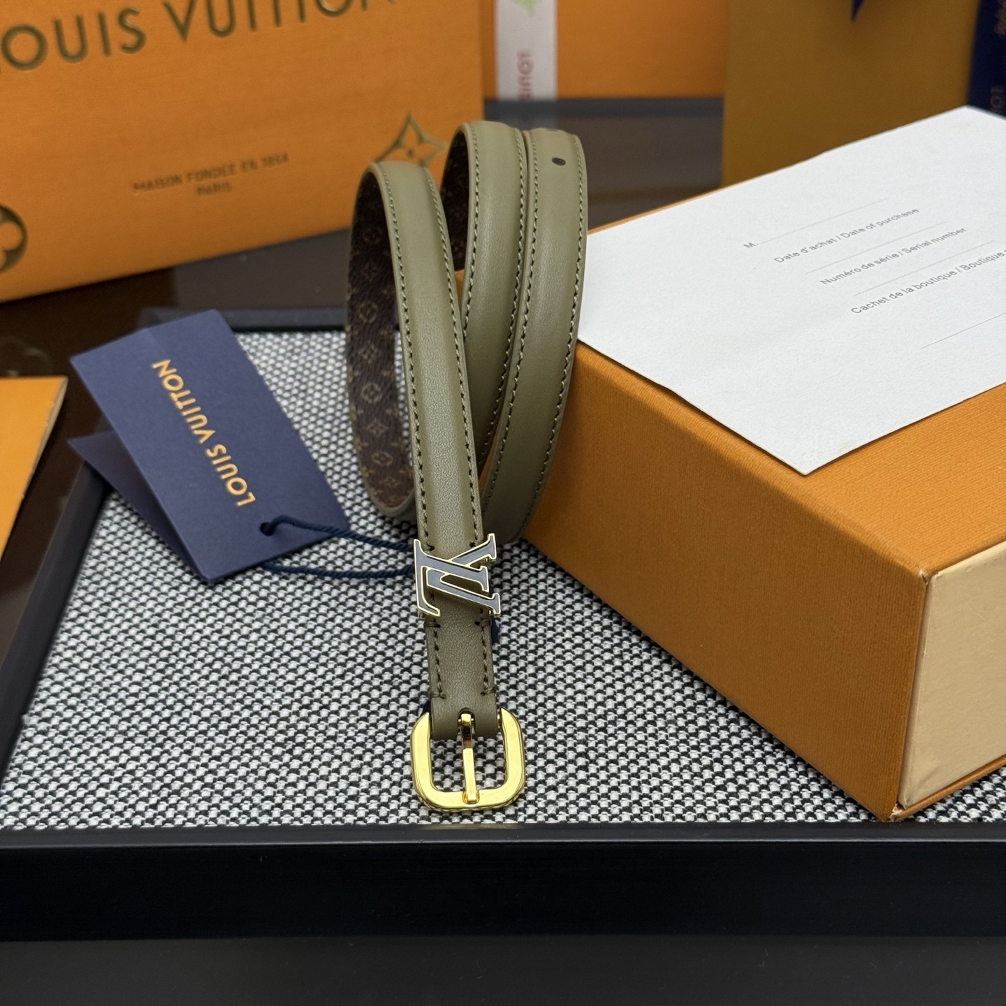 Louis Vuitton Double Wrap Leather Bracelet - Olive Green & Gold