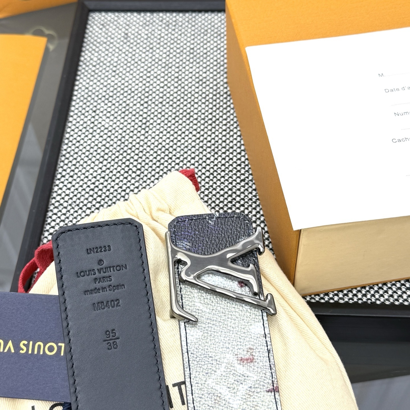 LV Initiales 40mm Monogram Watercolor Print Luxury Belt