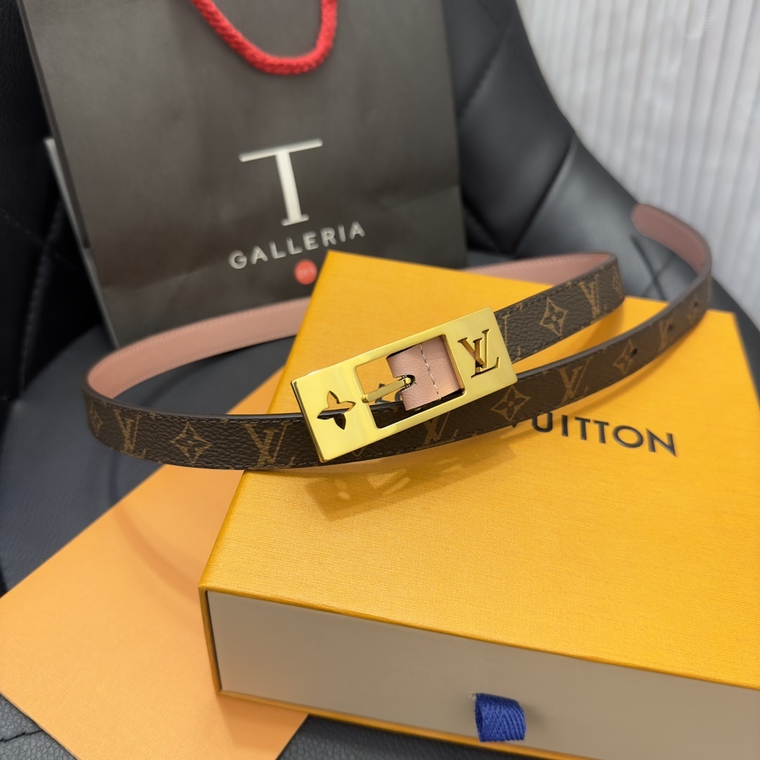 Louis Vuitton Women's Reversible Belt Monogram Canvas Pink Leather