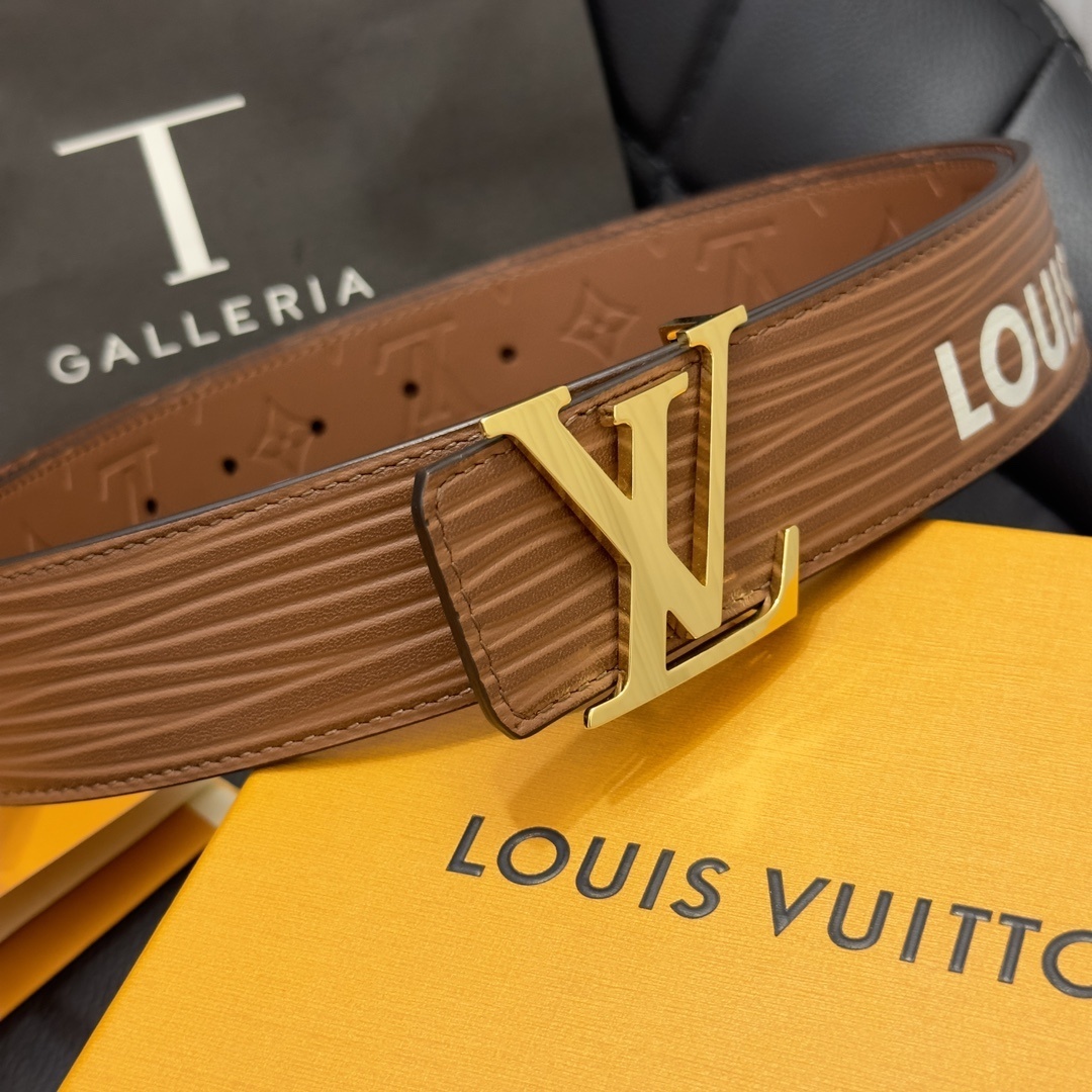 Louis Vuitton Epi Leather LV Initiales 40mm Belt - Brown/Gold