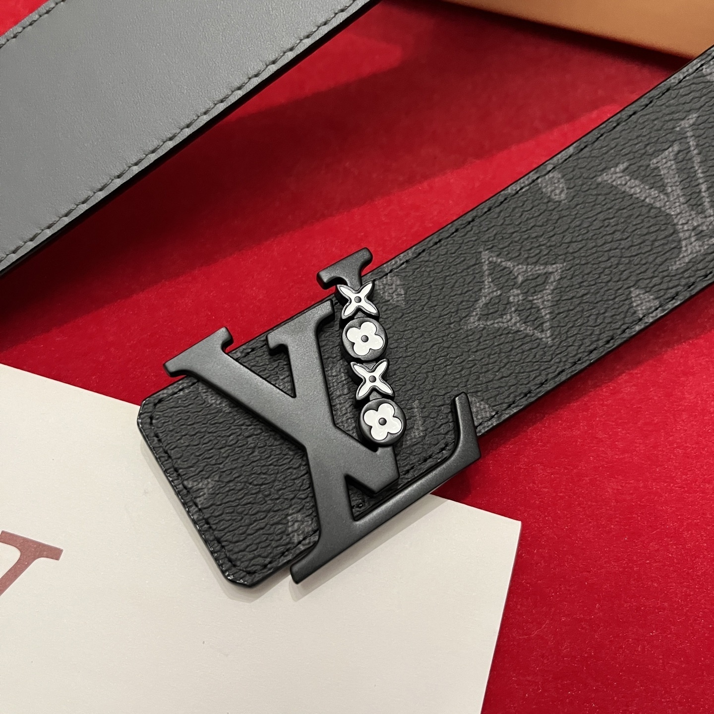 Louis Vuitton Men's Reversible Belt Monogram Eclipse Black Leather