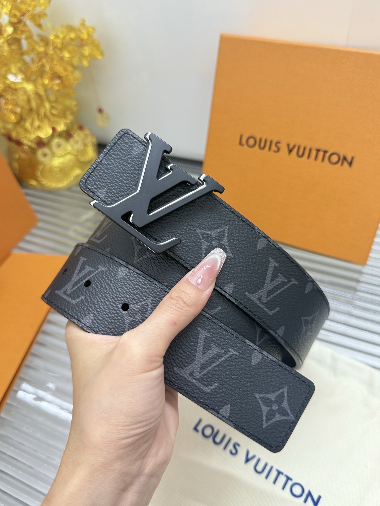 Louis Vuitton LV Initial 40mm Belt Monogram Eclipse Black