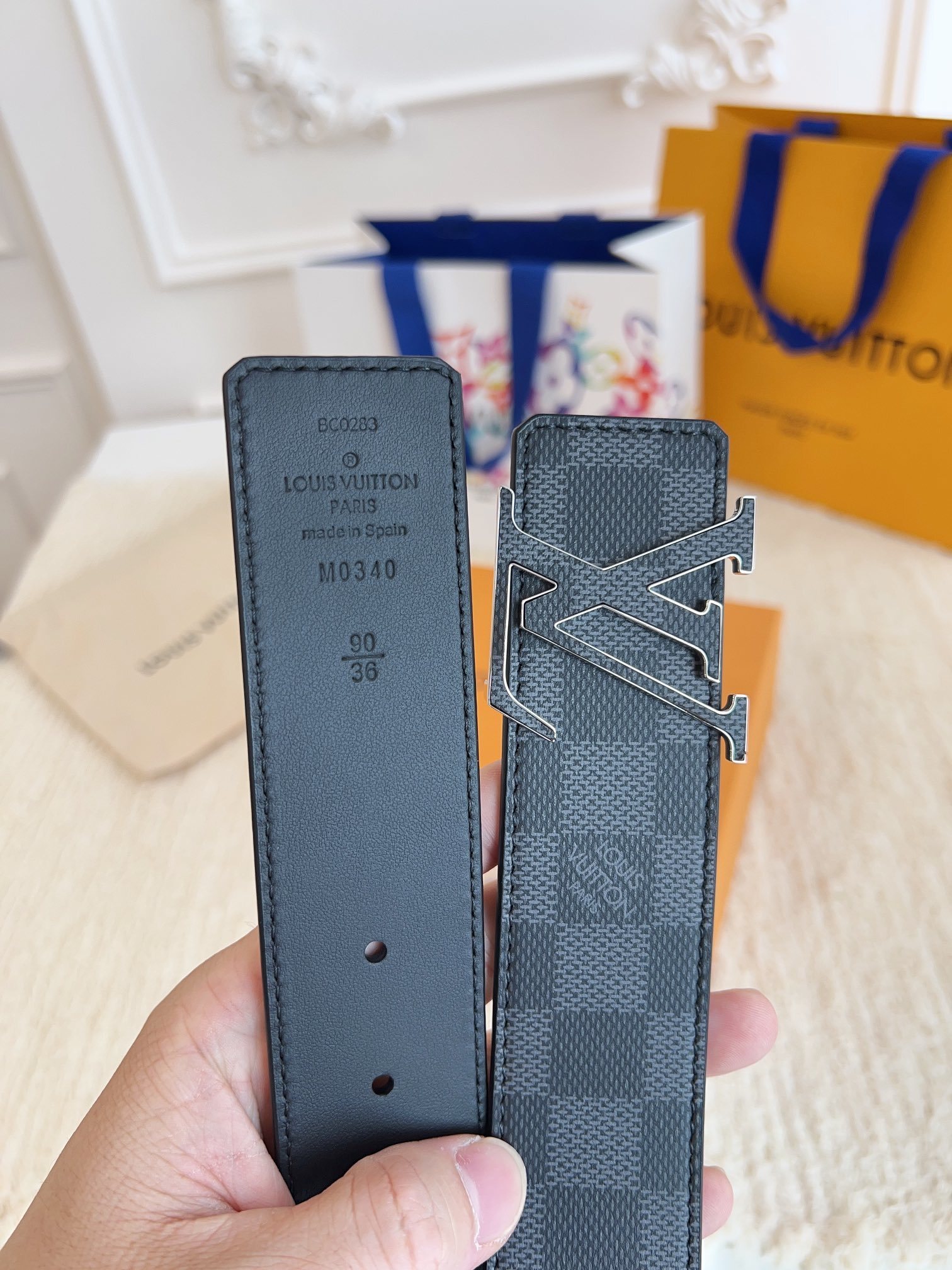 Louis Vuitton LV Initiales 40mm Reversible Damier Graphite Belt