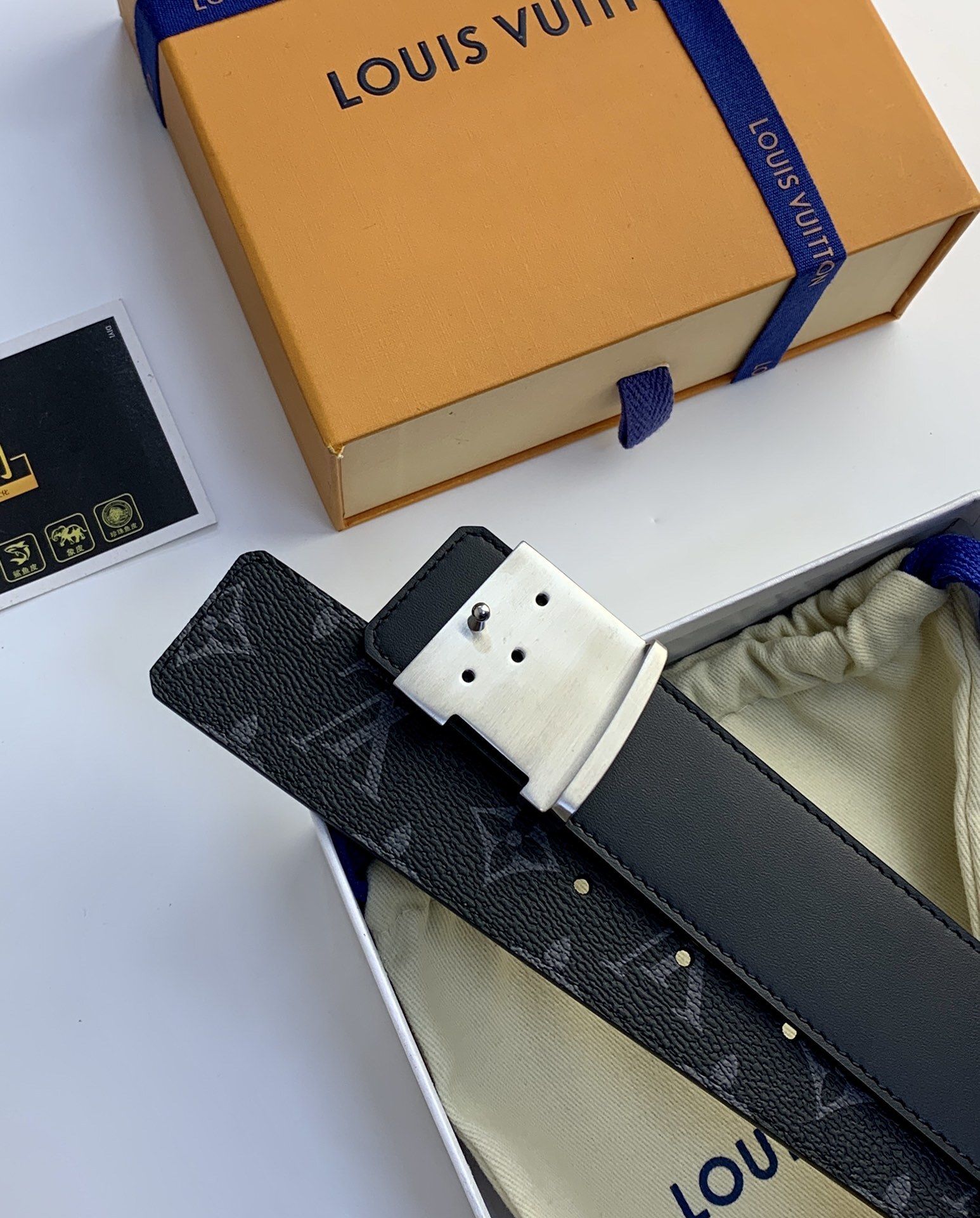 Louis Vuitton LV Initiales 40mm Monogram Eclipse Belt for Men