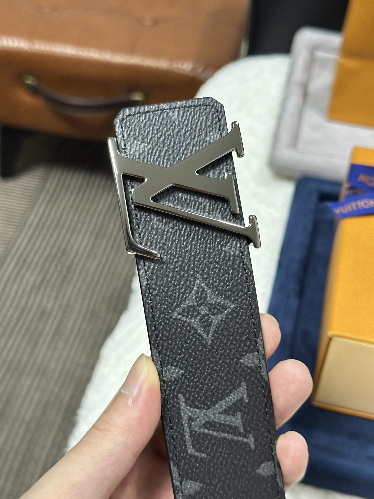Louis Vuitton LV Initiales 40mm Belt in Monogram Eclipse