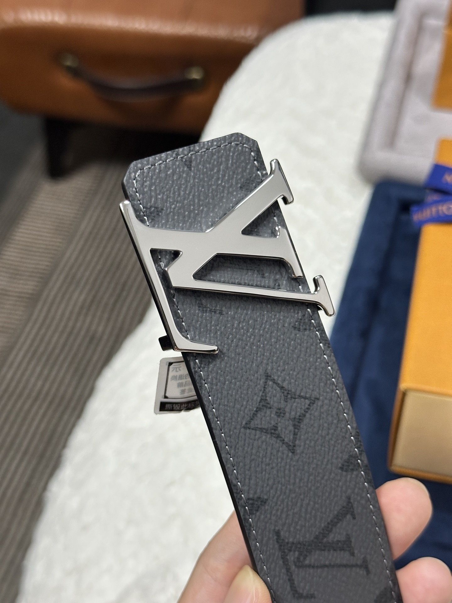 Louis Vuitton Monogram Eclipse Belt - Silver LV Initial Buckle