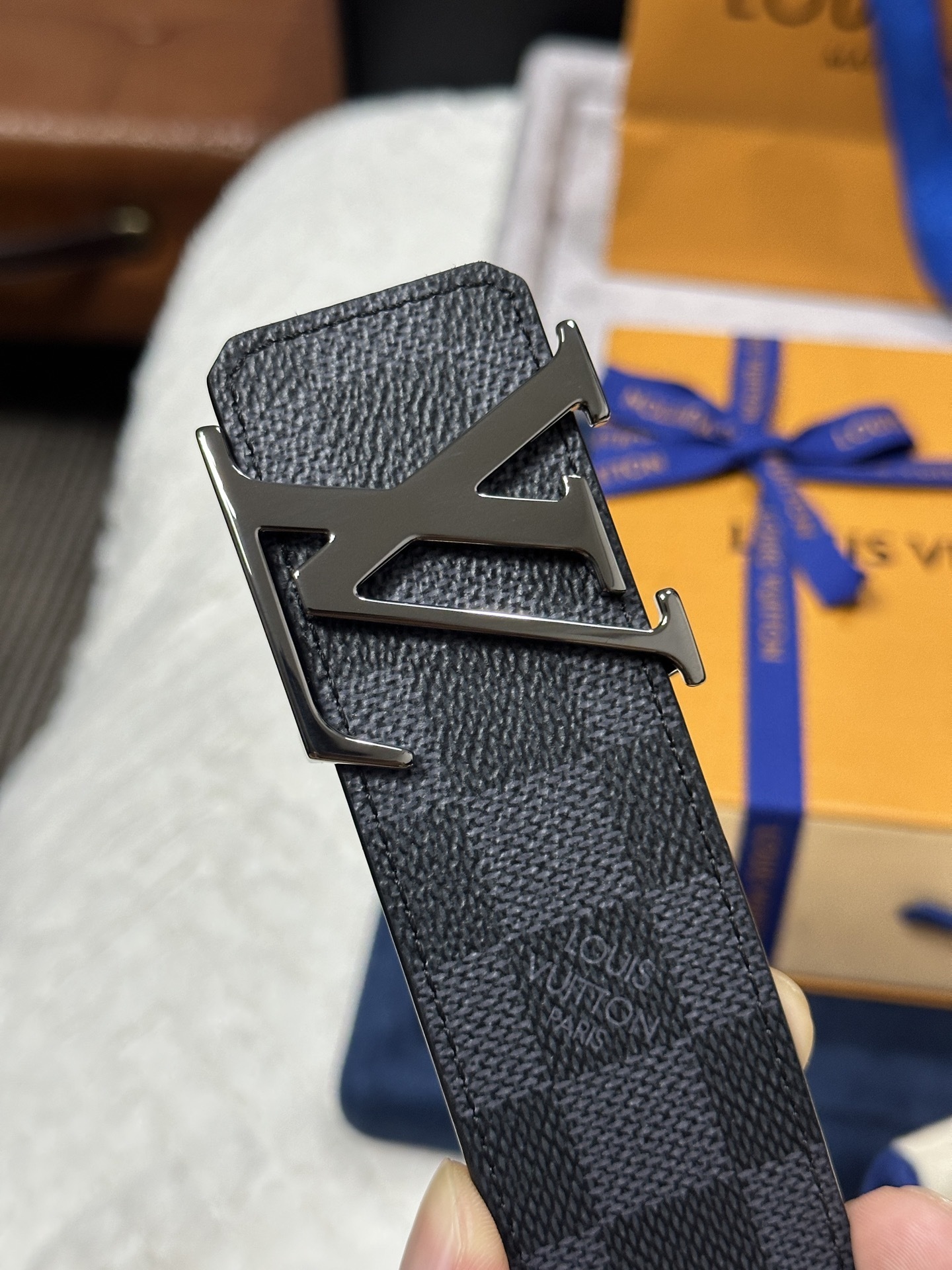 Louis Vuitton LV Initial 40mm Belt in Damier Graphite Canvas