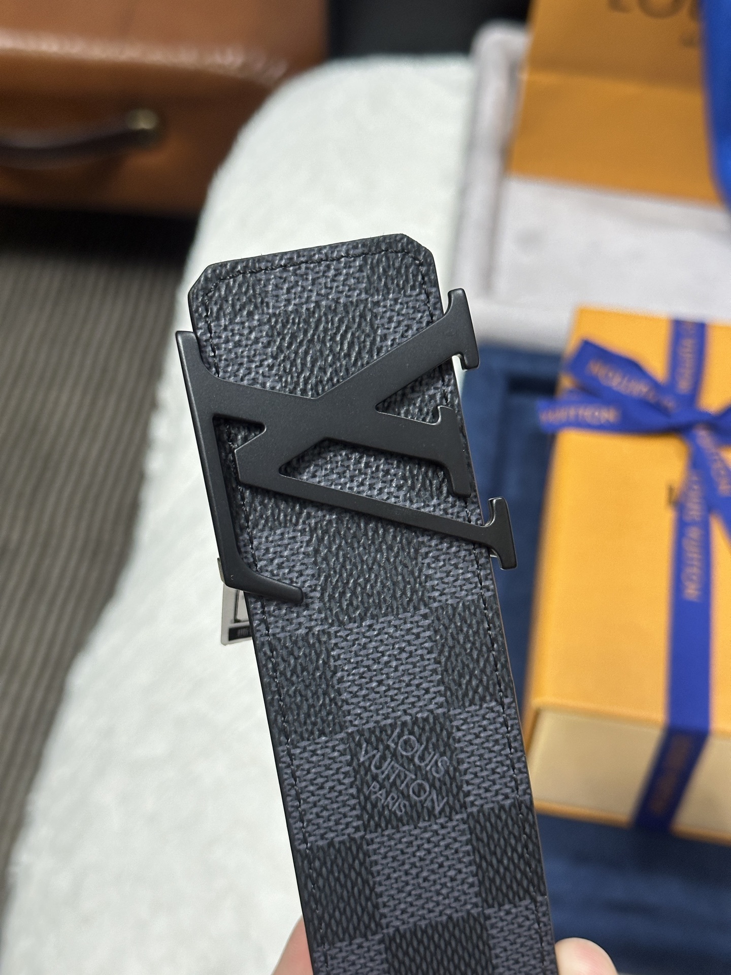 Louis Vuitton LV Initiales 40mm Damier Graphite Belt - Black Buckle