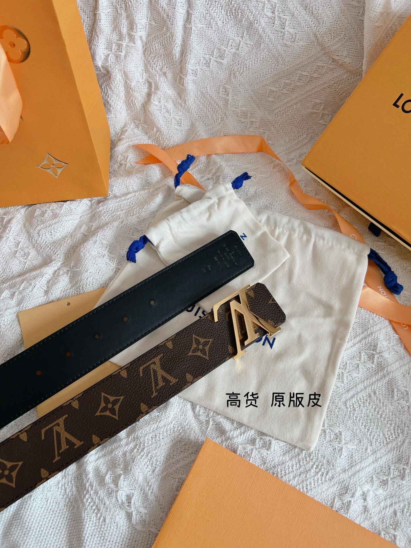 Louis Vuitton LV Initial Monogram Canvas Belt - Gold Buckle