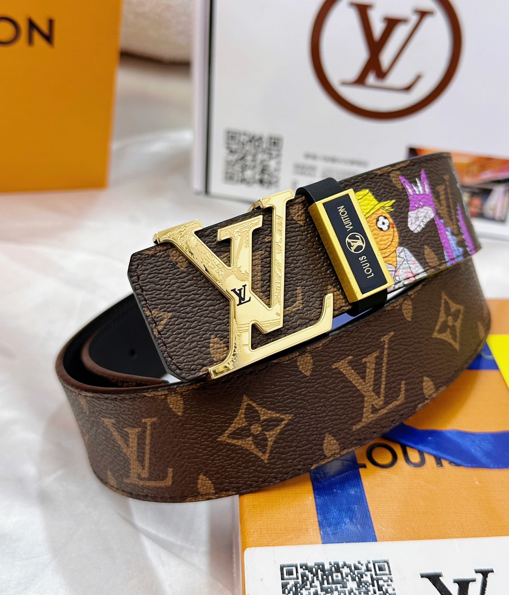 Louis Vuitton LV Friends Monogram Cartoon Reversible Belt