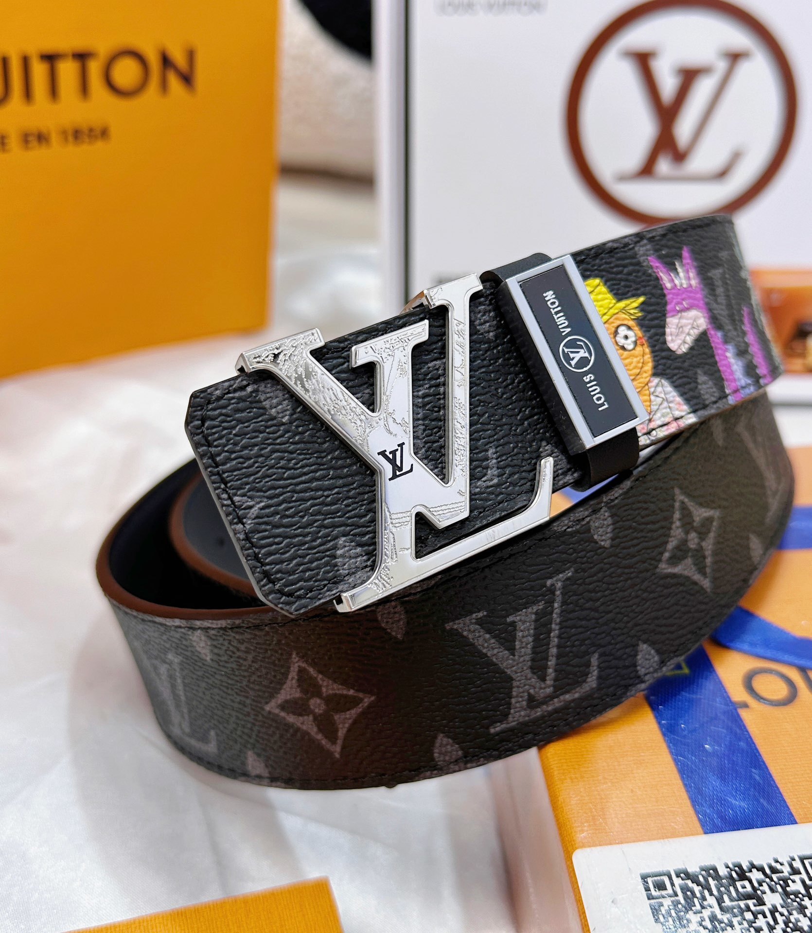 Louis Vuitton LV Friends Cartoon Monogram Belt - Men's Luxury Leather