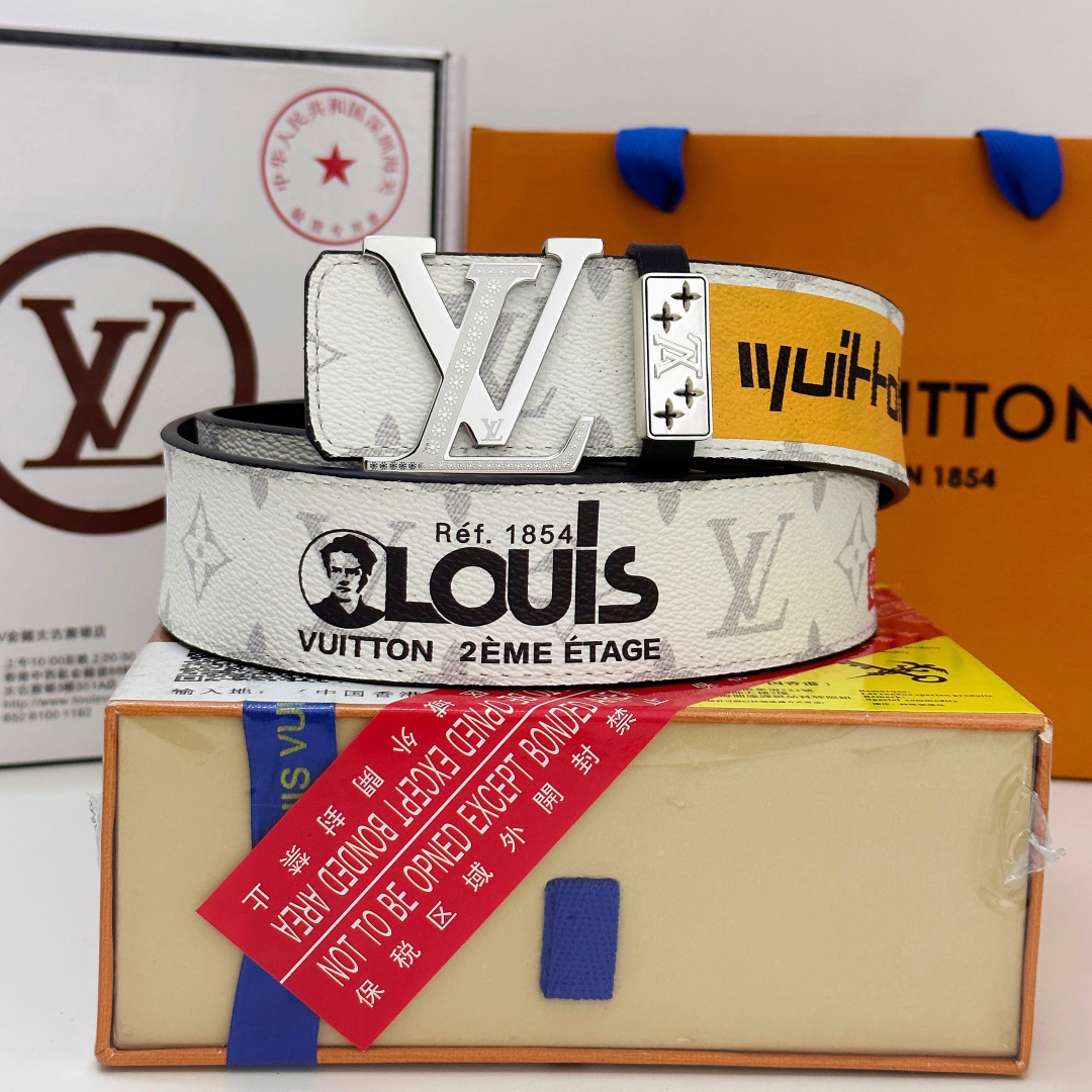 Louis Vuitton 2ème Étage Graphic White Monogram Designer Belt