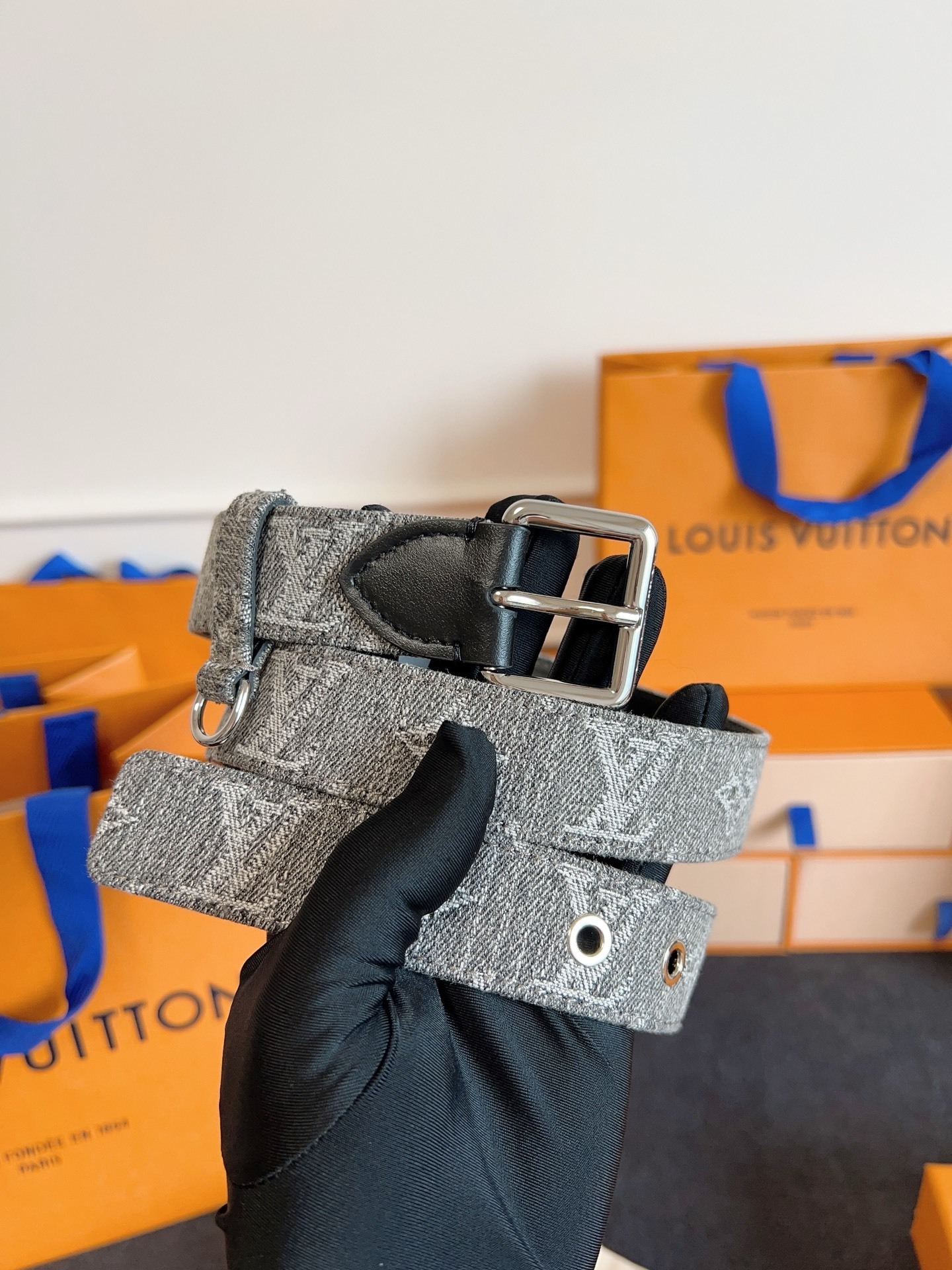 Louis Vuitton LV D-Ring Ard 30mm Monogram Denim Belt