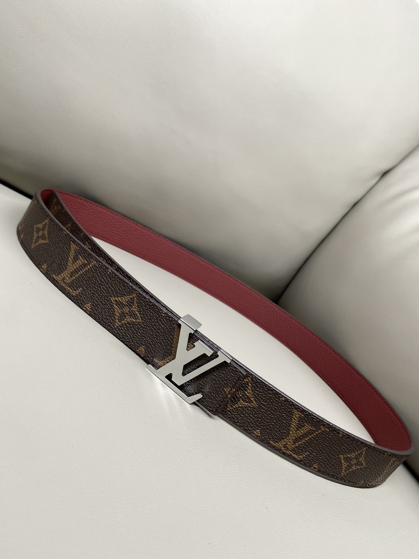 Louis Vuitton LV Initial Reversible Belt - Monogram Canvas & Red