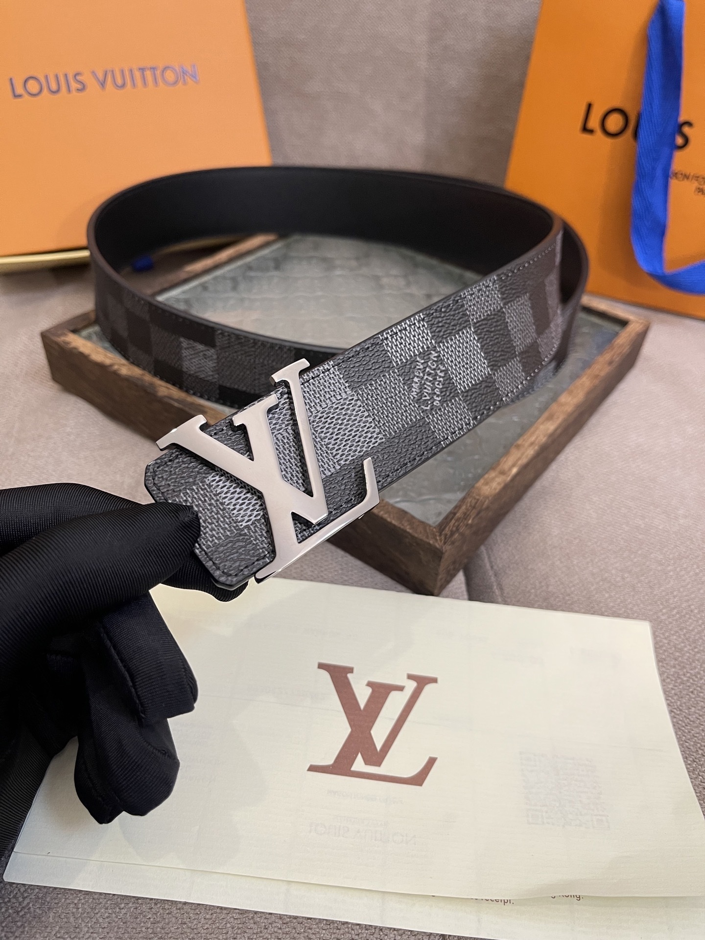 Louis Vuitton Initiales 40mm Belt in Damier Graphite Canvas