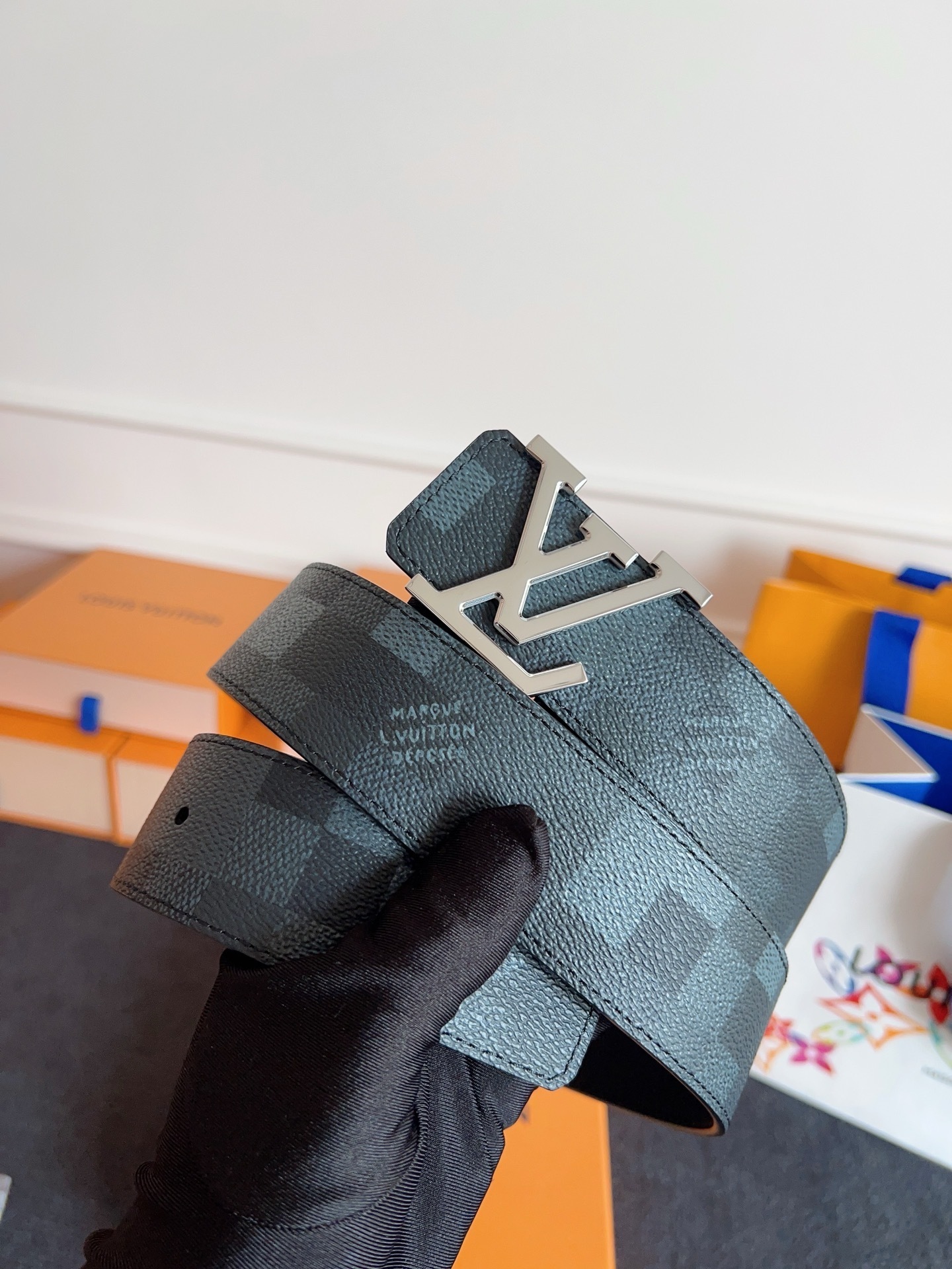 Louis Vuitton LV Initiales 40mm Reversible Belt Damier Graphite